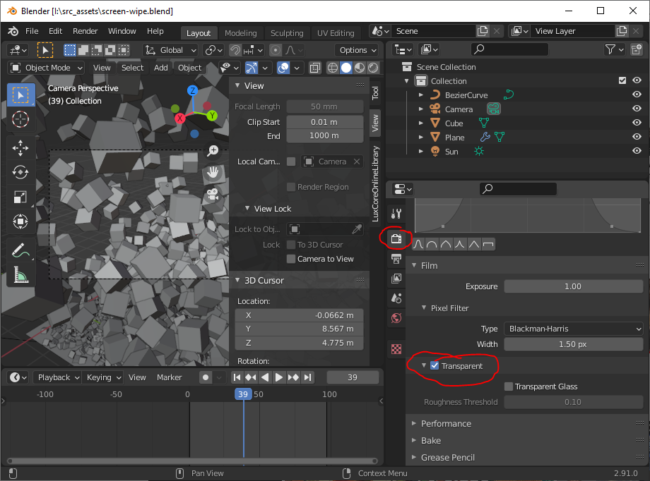 Set transparent background in Blender