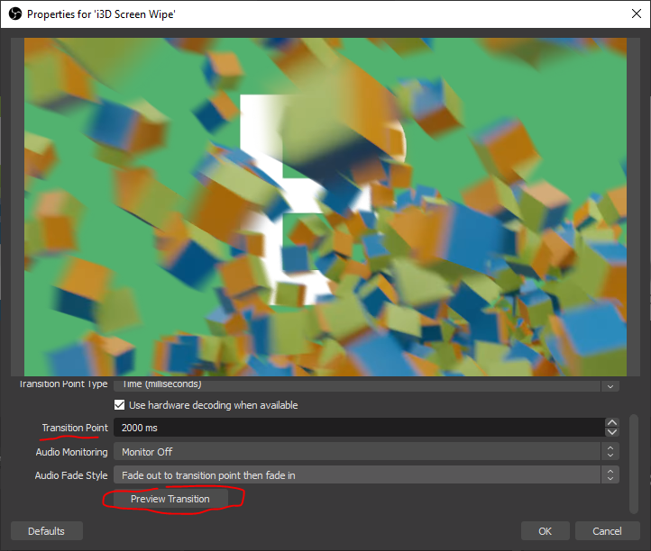 Set your transitions correctly